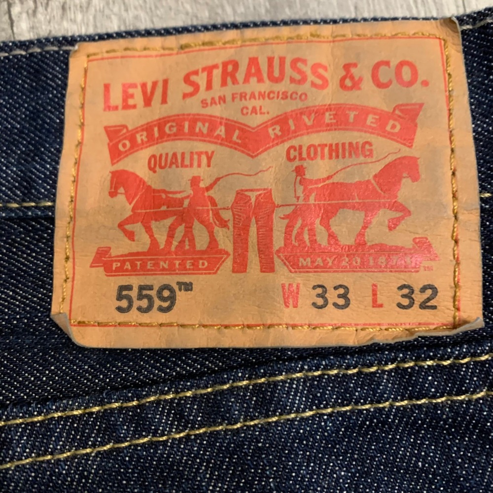 Levi's 559 Jeans Men's Dark Wash Straight Fit Relaxed Classic Denim W33 L32 - Picture 5 of 13